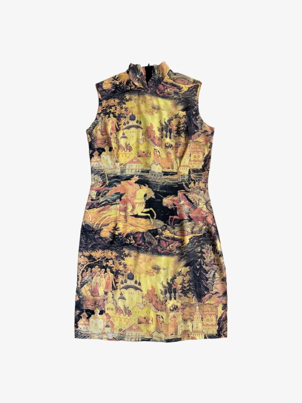 Vintage 90's Tales of Kitezh Mandarin Collar Sleeveless Dress by Jams World